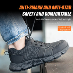 Men's Lightweight Breathable Sports Shoes Safety Shoes Safety Protection Anti-Smash And Anti-Stab Work Safety Shoes - Fashionner