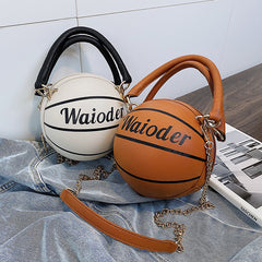 Basketball Shape Handbags and Purses for Women Chain Shoulder Crossbody Bag Girls Ladies HandBags - Fashionner