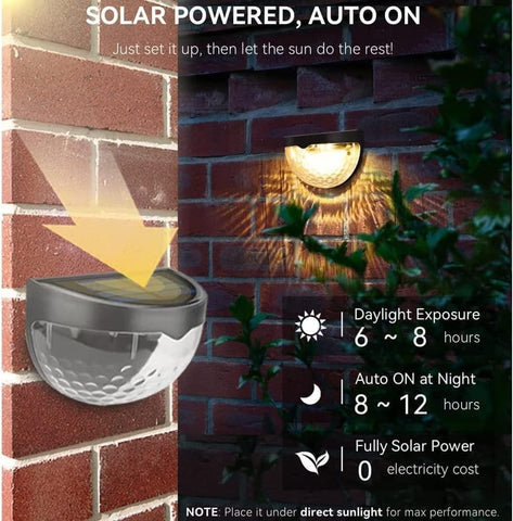Lampes solaires pour clôture (Lot de 4)