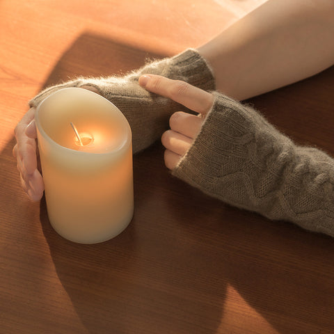 Gants sans doigts torsadés en cachemire pour femme, nouvelle collection automne et hiver