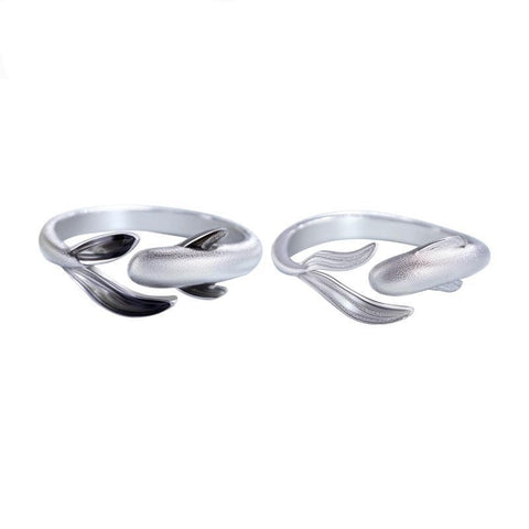 Bague de couple poissons nageurs