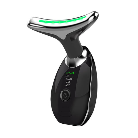 Appareil de Beauté Cou et Visage - Thérapie Photonique LED Colorée, Raffermit la Peau, Réduit le Double Menton, Anti-Rides, Masseur Liftant