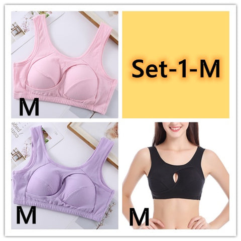 Soutien-gorge Grande Taille pour Femmes, Coton Anti-Choc, Haut de Nuit, Sans Boucles, Lingerie Sans Armature avec Coussinets Amovibles