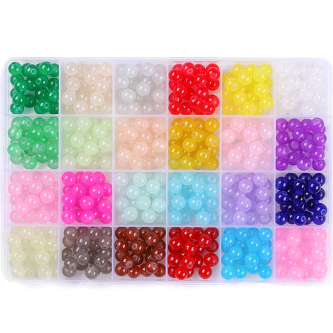 Perles rondes doubles en cristal de verre, kit de matériaux pour bracelet DIY fait à la main, boîte d'accessoires, matériaux pour enfiler les perles