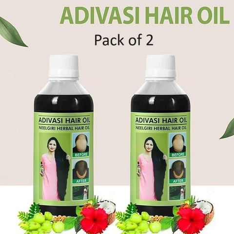 Huile Capillaire Végétale Adivasi Neelgiri 125 ml (Lot de 2)