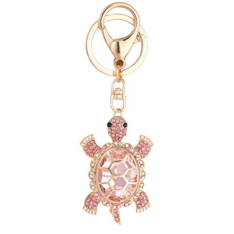 Color Diamond Metal Cute Turtle Car Key Ring