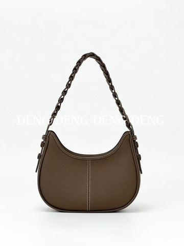 Sac à bandoulière en cuir de vachette pleine fleur grain litchi