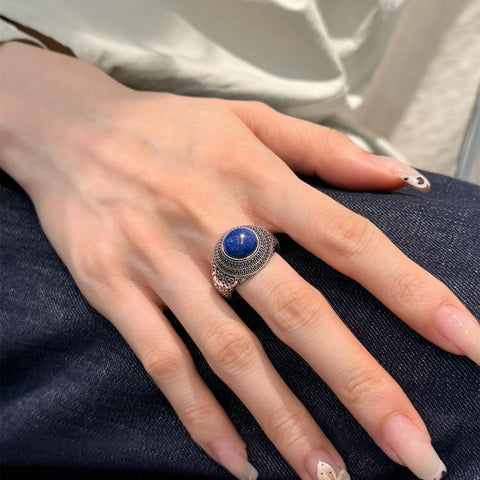 Buy Lapis Lazuli Open Adjustable Womens Ring online at Fashionner.