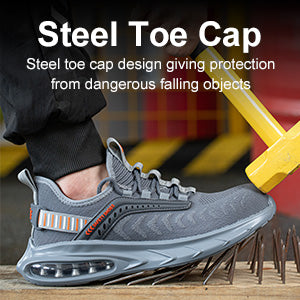 Men And Women Four Seasons Breathable Anti-Smashing And Anti-Piercing Insulated Shoes Steel Toe Cap Work Shoes - Fashionner