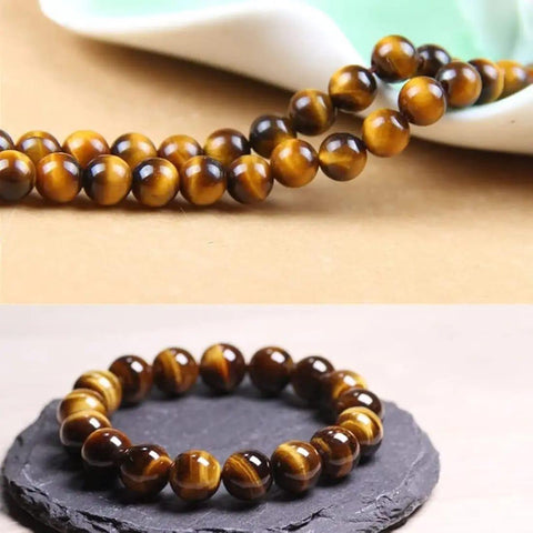 Bracelet de guérison en œil de tigre jaune