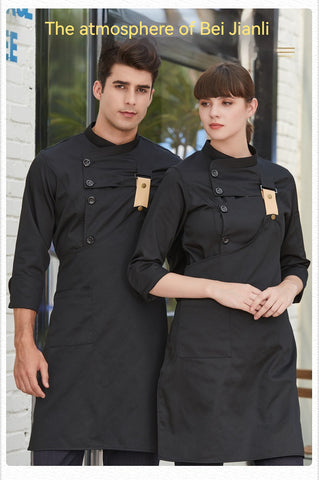 Men's Autumn Hotel Chef Breathable Catering Long Sleeve Tooling Uniform