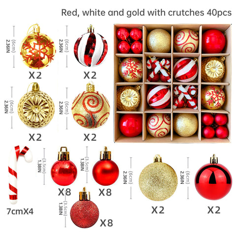 Décoration de Noël 6cm boule électrolytique boule en plastique boule peinte de forme spéciale cadeau de boule de Noël pendentif de sapin de Noël