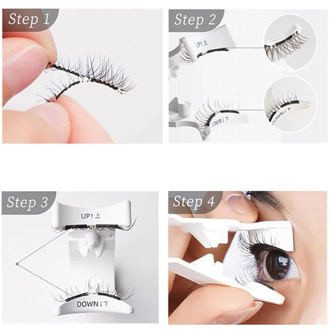 Faux Cils Magnétiques Effet Naturel Réutilisables Œil de Chat avec Applicateur
