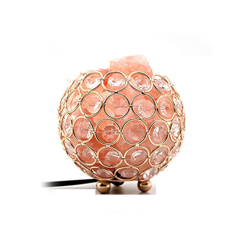 Lampe de sel en fer forgé avec boule de cristal