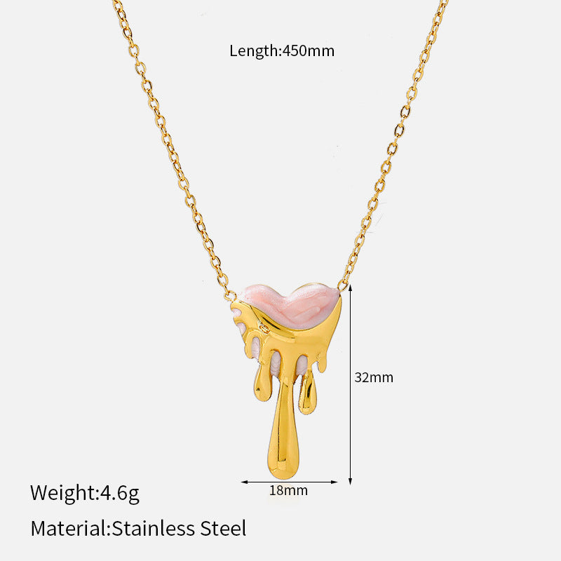 Buy Lava-Drip Oil Heart Earrings And Necklace online at Fashionner.