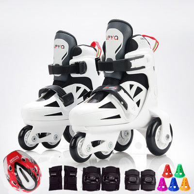 Ensemble complet de patins à roulettes doubles réglables pour enfants
