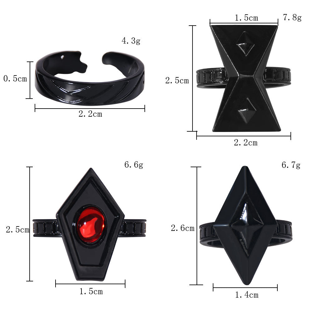 Buy Walnut Exquisite Black Ring Set online at Fashionner.