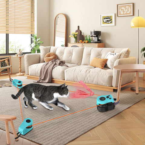 Jouets pour chats automatiques/télécommandés, roue d'exercice interactive pour chats avec vitesse réglable, jouet de chasse simulée pour chats d'intérieur