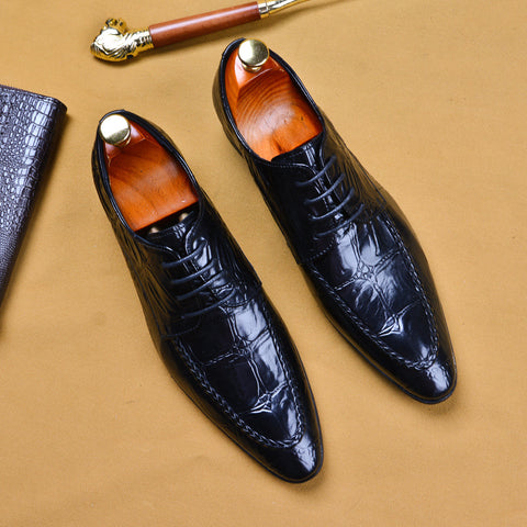 Mens Formal Shoes Leather Party Dance Mens Dress Shoes Leren Schoenen Stylish Leather Formal Man Shoes - Fashionner