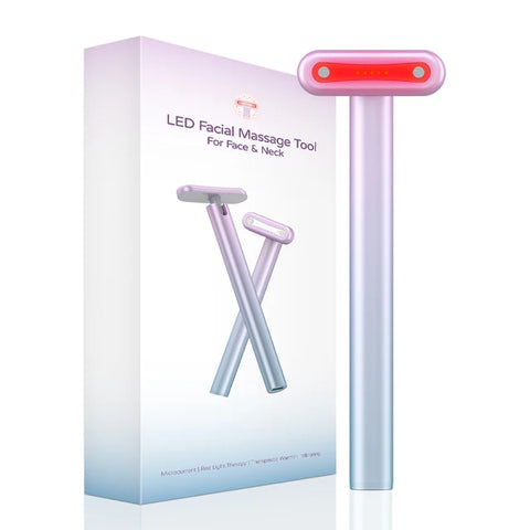 4 in 1 Facial Wand EMS Microcurrent Vibration Warm Red Light Face Lifting Machine Skin Tightening Device Neck Eye Massager Tools - Fashionner