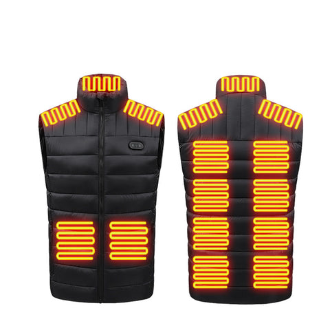 Nouveau gilet chauffant intelligent d'hiver, col montant chauffant électrique, fonction d'extinction de lumière en un clic tendance