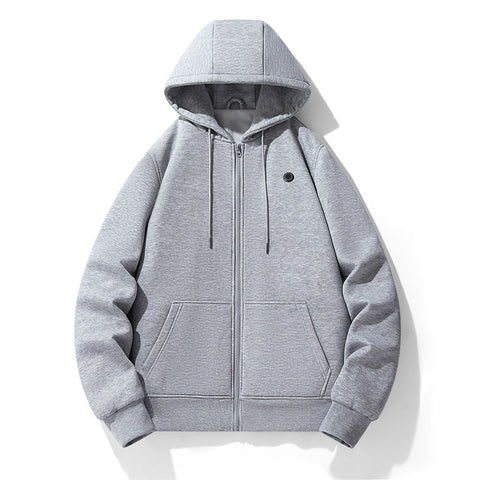 Cardigan à capuche chauffant intelligent cinq zones pour homme, pull zippé, veste chaude électrique d'extérieur, version européenne et américaine