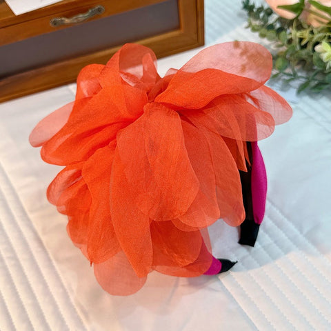 Fashion fabric oversized colorful flower fashion headband - Fashionner