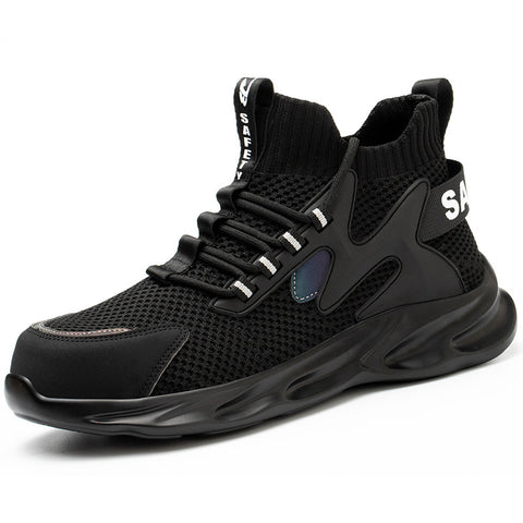 New Breathable Men's Summer Anti-Smashing And Anti-Puncture Work Shoes Lightweight Steel-Clad Head Site Safety Shoes - Fashionner