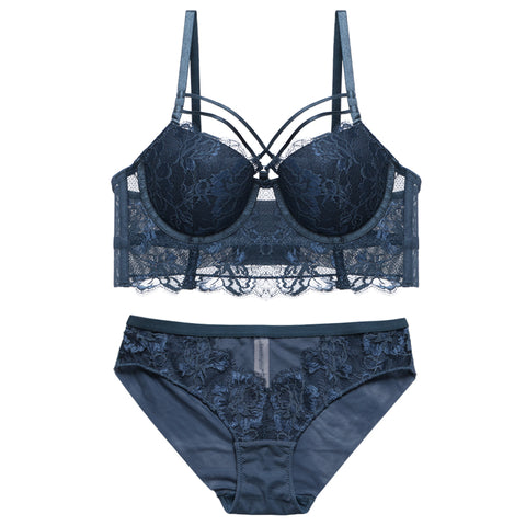 lace strap push up bra set padding cup beautiful bra model sexy underwear women bra panties set fit girl