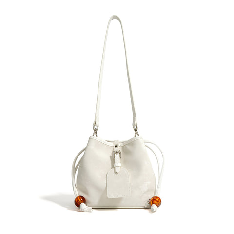 Nouveau Sac Bandoulière Asymétrique en Cuir Satiné Chinois