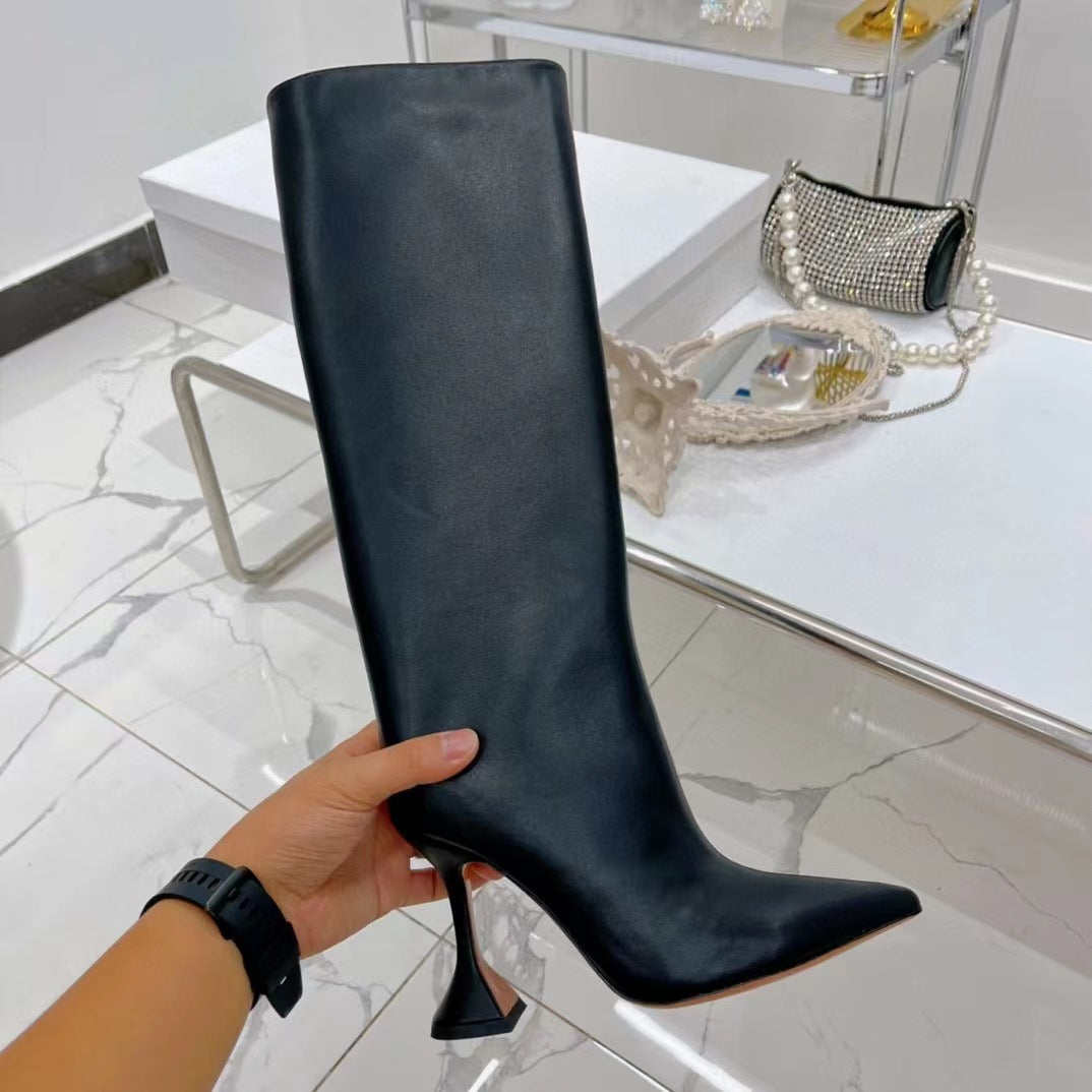 Catwalk Serpentine Side Zipper Pointed Women's High Heels - Fashionner