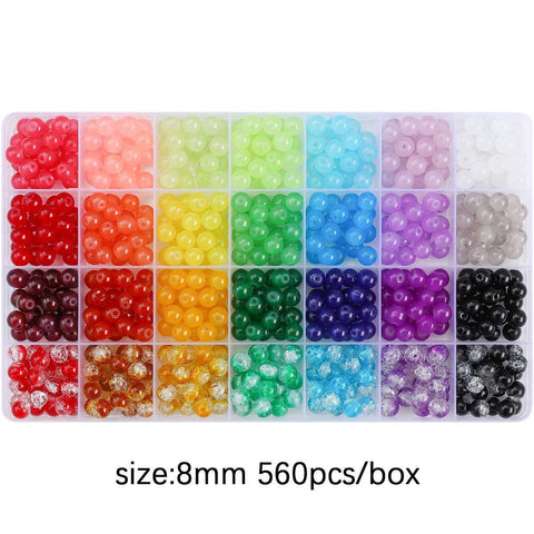 Perles rondes doubles en cristal de verre, kit de matériaux pour bracelet DIY fait à la main, boîte d'accessoires, matériaux pour enfiler les perles