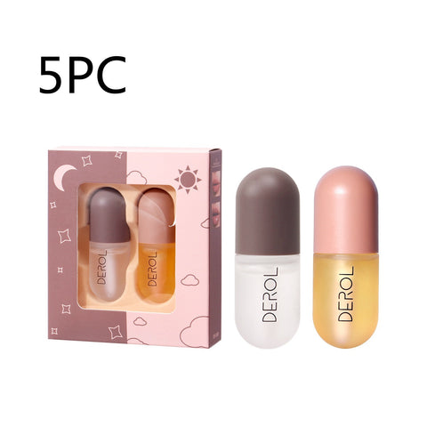 Huile repulpante pour les lèvres Jour Nuit Volume instantané, transparente, nourrissante longue durée, réparatrice, réduit les ridules des lèvres, soin des lèvres, cosmétique de beauté