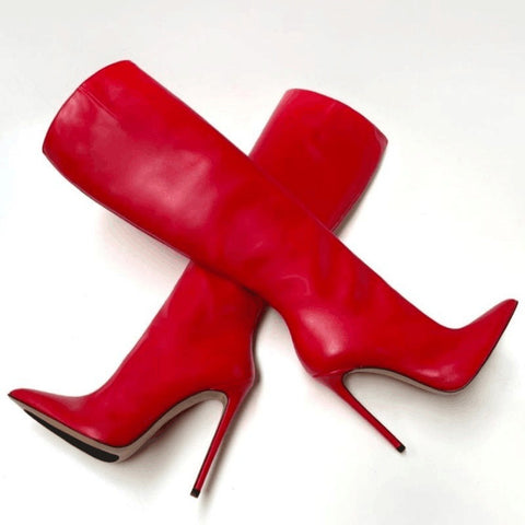 Pointed Toe Stiletto Heel High Leg Boot Foreign Trade Women's Boots - Fashionner