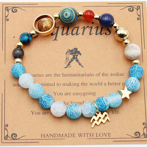 Bracelets Douze Constellations Pierres Naturelles Perles Huit Planètes