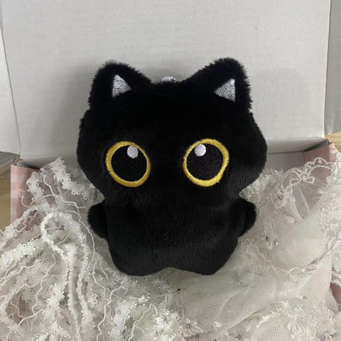 Pendentif poupée en peluche chat noir mignon
