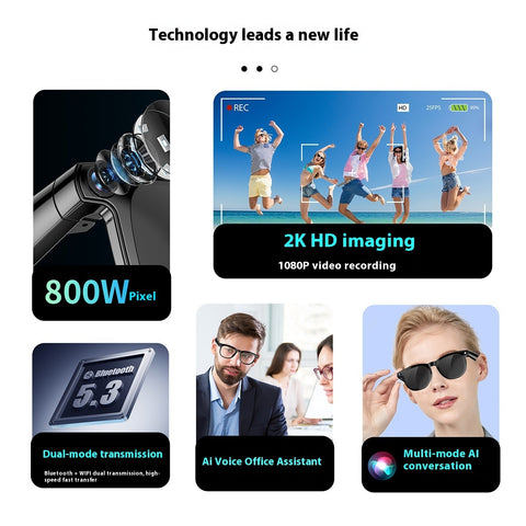 Lunettes intelligentes IA à double objectif 800w