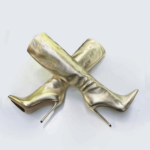 Pointed Toe Stiletto Heel High Leg Boot Foreign Trade Women's Boots - Fashionner