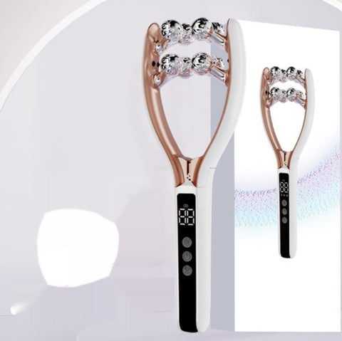 Rouleau en V domestique EMS Microcourant Électrique Intelligent Double Onde Rouge et Bleu Masseur de Roulement Instrument Amincissant le Visage Ems Micro Courant Lifting et Raffermissement