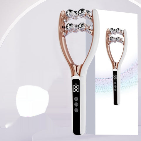 Rouleau en V domestique EMS Microcourant Électrique Intelligent Double Onde Rouge et Bleu Masseur de Roulement Instrument Amincissant le Visage Ems Micro Courant Lifting et Raffermissement