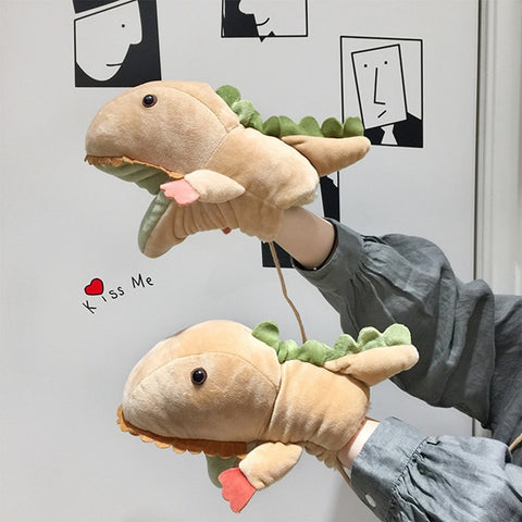 Gants dinosaures d'automne et d'hiver pour femme motif dessin animé