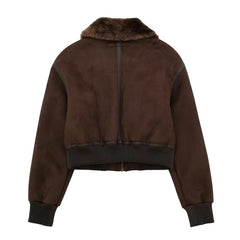 Warm Fur Integrated Loose Motorcycle Double-sided Jacket Jacket - Fashionner