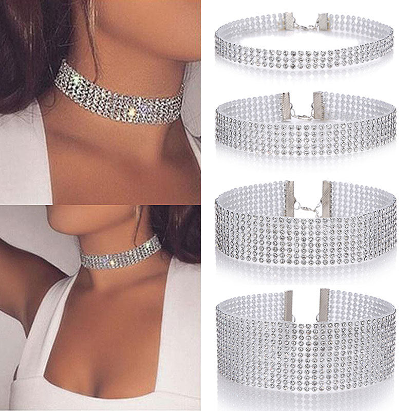 Buy Fashion Women Full Crystal Rhinestone Choker Necklace Wedding Jewelry Chokers Necklaces For Women online at Fashionner.