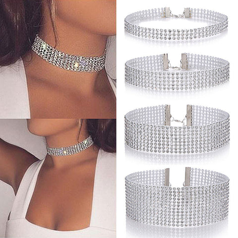 Buy Fashion Women Full Crystal Rhinestone Choker Necklace Wedding Jewelry Chokers Necklaces For Women online at Fashionner.
