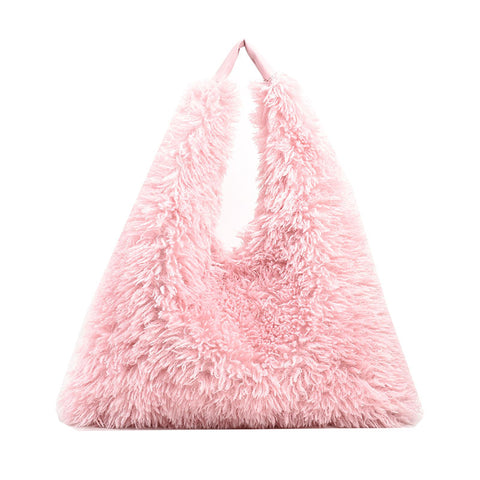 New Autumn And Ainter Plush Handbags Large-capacity Shoulder Armpit Bag Cute Fashion Luxury Designer Tote Bags For Women Trend - Fashionner