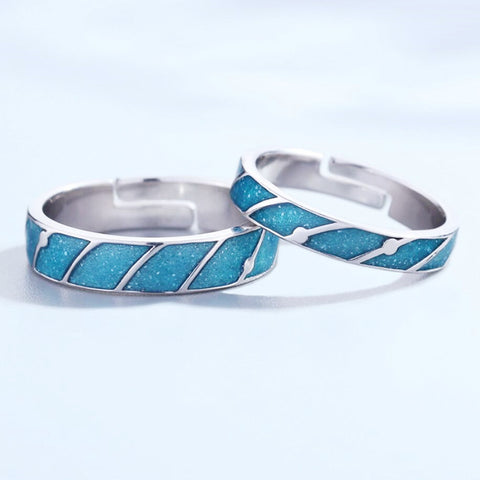 Bagues de couple Pluie d'étoiles Bagues nostalgiques longue distance pour homme et femme