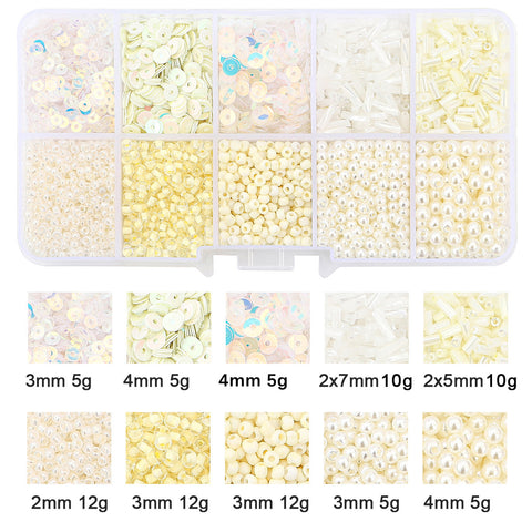 Perles de verre faites à la main avec paillettes de la même couleur