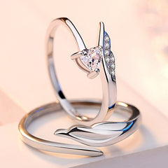 Angel Feather Cupid Couple Ring