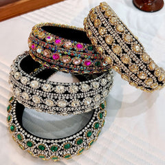 Heavy craftsmanship Baroque crystal headband with retro glass inlaid diamond hair accessories - Fashionner