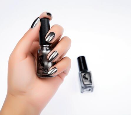 Stainless Steel Color Mirror Silver Nail Polish - Fashionner